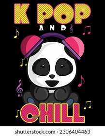 K-Pop And Chill Kawaii And Cute Panda Smiling