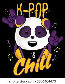 K-Pop And Chill Kawaii And Cute Panda Smiling