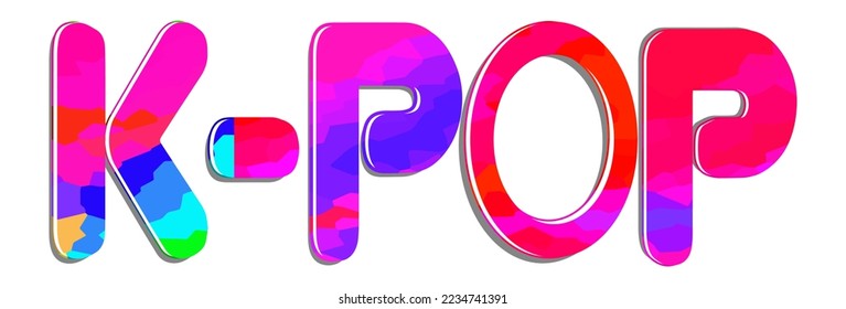 KPOP. Colorful typography text banner. Vector the word kpop design. Can be used to logo, card, poster, heading and beautiful title