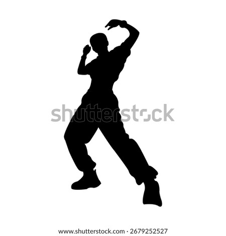 K-pop dancer silhouette vector design.