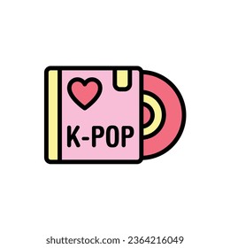 K-Pop Disc Icon Vector Illustration