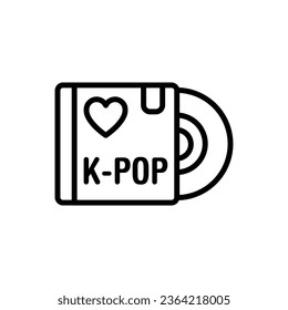 Ilustración de vectores de contorno de disco K-Pop