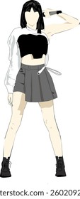K-Pop girls korean style vector