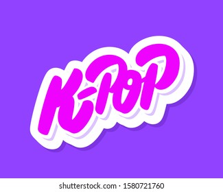 K-pop. Hand Drawn Vector Lettering. Korean Pop Music Style. 