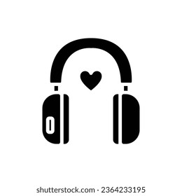 K-Pop Headphone Filled Icon Vector Illustration