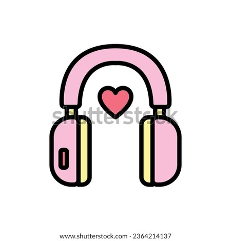 K-Pop Headphone Icon Vector Illustration