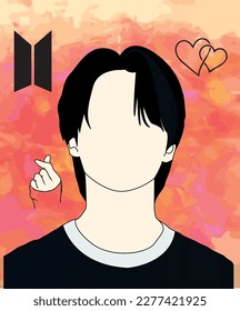 Kpop idol on stage line art vector illustration. line art vector image eps.10
