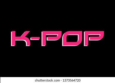 K-pop inscription. Korean music. Vector illustration.
