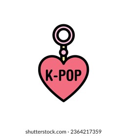 K-Pop Keychain Icon Vector Illustration