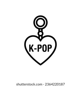 K-Pop Keychain Outline Icon Vector Illustration