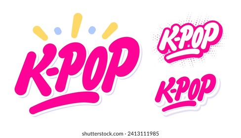 K-Pop. koreanischer Popmusik-Stil. Vektor handgeschriebene Buchstaben.