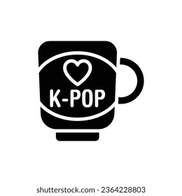 K-Pop Mug Filled Icon Vector Illustration