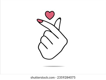 K-POP neon sign  with Finger Heart