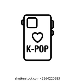 K-Pop Phone Case Outline Icon Vector Illustration