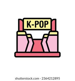 Ilustración de vectores de iconos de estadio K-Pop