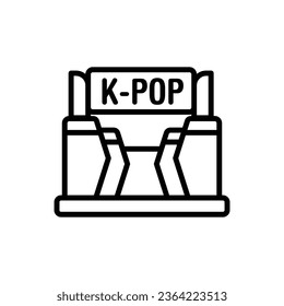 K-Pop Stage Outline Icon Vector Illustration