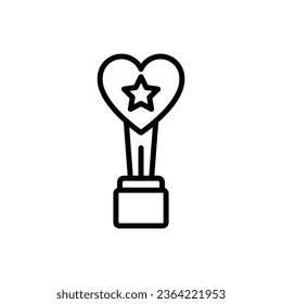 K-Pop Trophy Outline Icon Vector Illustration