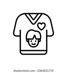 K-Pop T-Shirt Outline Icon Vector Illustration