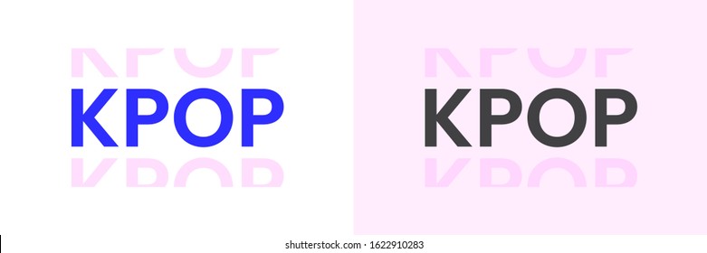 Kpop word typography in minimal style. K-Pop music text for tee or banner. Modern trendy typography design for apparel, t shirt print, design.