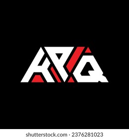 KPQ triangle letter logo design with triangle shape. KPQ triangle logo design monogram. KPQ triangle vector logo template with red color. KPQ triangular logo Simple, Elegant, and Luxurious design.
