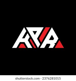 KPR triangle letter logo design with triangle shape. KPR triangle logo design monogram. KPR triangle vector logo template with red color. KPR triangular logo Simple, Elegant, and Luxurious design.