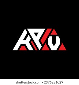 KPV triangle letter logo design with triangle shape. KPV triangle logo design monogram. KPV triangle vector logo template with red color. KPV triangular logo Simple, Elegant, and Luxurious design.