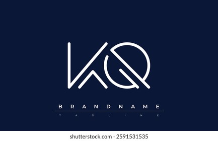 KQ Abstract letter logo. This logo icon incorporate with abstract shape in the creative way