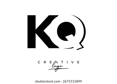 KQ Creative Minimalist Negative Space Latter Logo with Modern Monogram for Branding and Business Lettermark Logo with Initial Letters Logo Design for Branding.