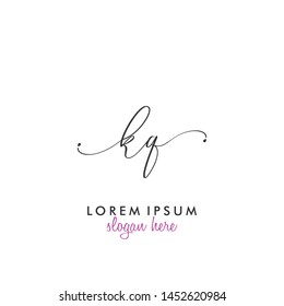 KQ Initial beauty monogram logo vector