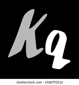 Kq initial handwritten logo for identity