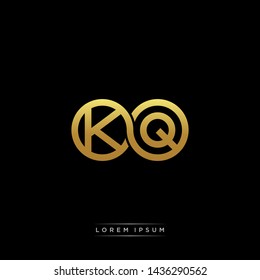KQ initial letter linked circle capital monogram logo modern template