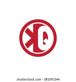 KQ initial letters circle business logo red
