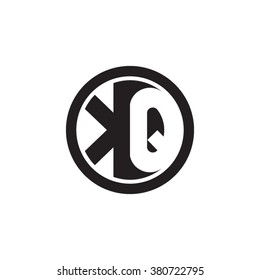 KQ initial letters circle monogram logo