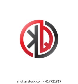 KQ initial letters looping linked circle logo black red