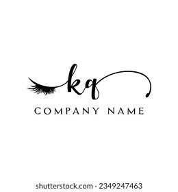 KQ inicial Logotipo lash logo eyelector moderno