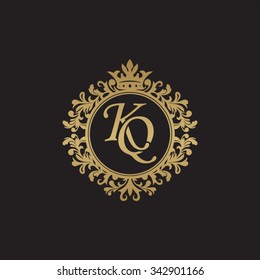 KQ initial luxury ornament monogram logo