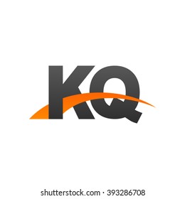 KQ initial overlapping swoosh letter logo black orange