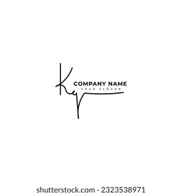 Kq Initial signature logo vector design