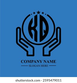 KQ initials held within hands, symbolizing trust and protection. The circle represents unity, while stars highlight excellence and ambition.