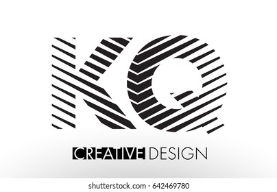 KQ K Q Lines Letter Design with Creative Elegant Zebra Vector Illustration.