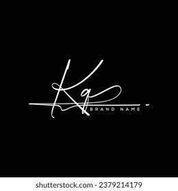 KQ letter beauty handwriting vector logo. 