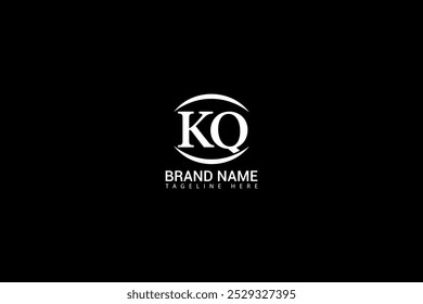 KQ Letter Logo Design. Initial letters KQ logo icon. Abstract letter KQ K Q minimal logo design template. K Q Letter Design Vector with black Colors. KQ logo, Vector, spared, logos