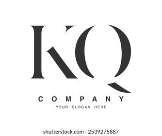 KQ Logo-Design. Anfangsbuchstabe k und q Serifenschriftart. Kreative klassische Firmenname Typografie. Trendy Logotype oder Identität. Vektorgrafik.