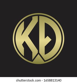 KQ Logo monogram circle with piece ribbon style on gold colors