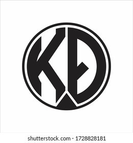 KQ Logo monogram circle with piece ribbon style on white background