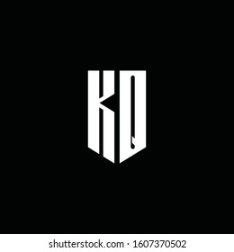 KQ logo monogram with emblem style isolated on black background