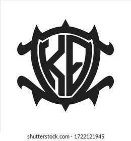 KQ Logo monogram isolated with frame shield shape design template