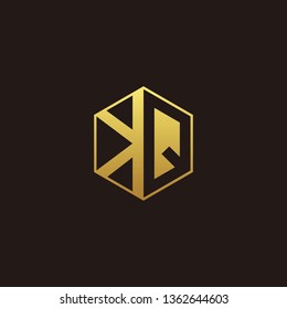 KQ Logo Monogram with Negative space gold colors