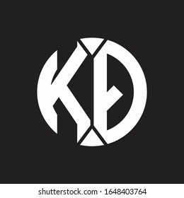 KQ Logo monogram with piece circle ribbon style