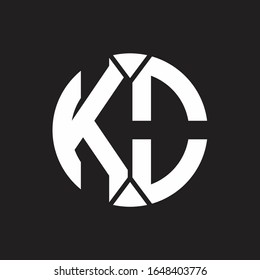 KQ Logo monogram with piece circle ribbon style